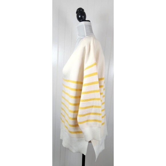Philosophy White & Yellow Striped V Neck 3/4 Sleeve Sweater Women's Size 1X - Picture 5 of 16